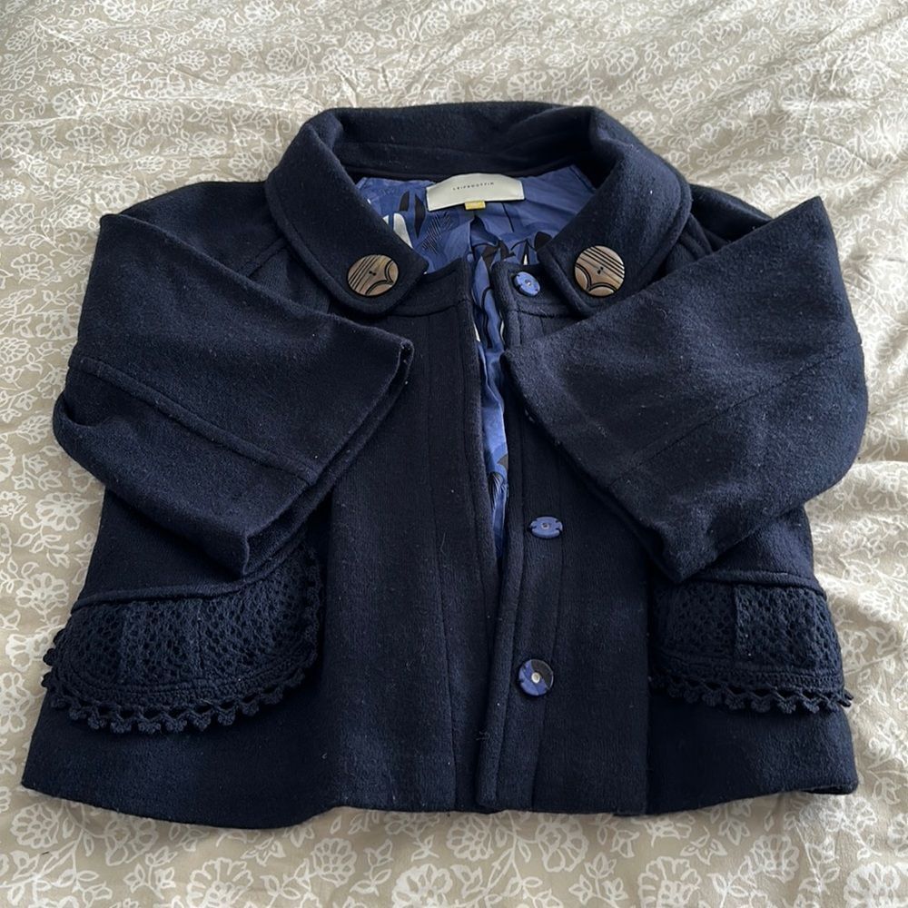 Anthropologie / Leifsdottir - wool and cotton bolero-style coat.